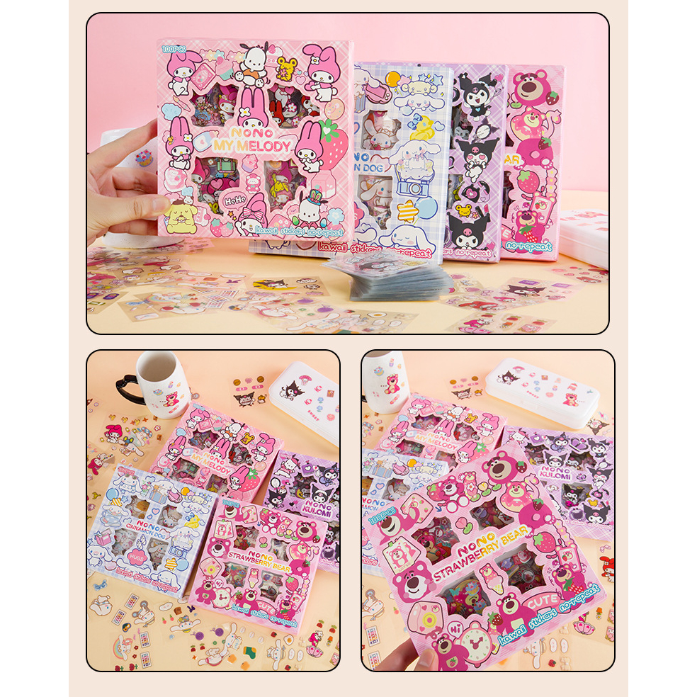 

STIKER DIARY ISI 100 CINNAMOROLL KUROMI POMPOMPURIN LOTSO UNTUK SCRAPBOOK DIY JOURNALING