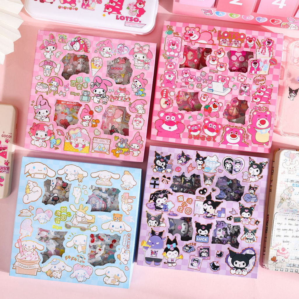 

STIKER ISI 100 PET MOTIF KARTUN KUROMI CINNAMOROLL MY MELODY POMPOMPURIN LOTSO UNTUK SCRAPBOOK DIY JOURNALING DBEST