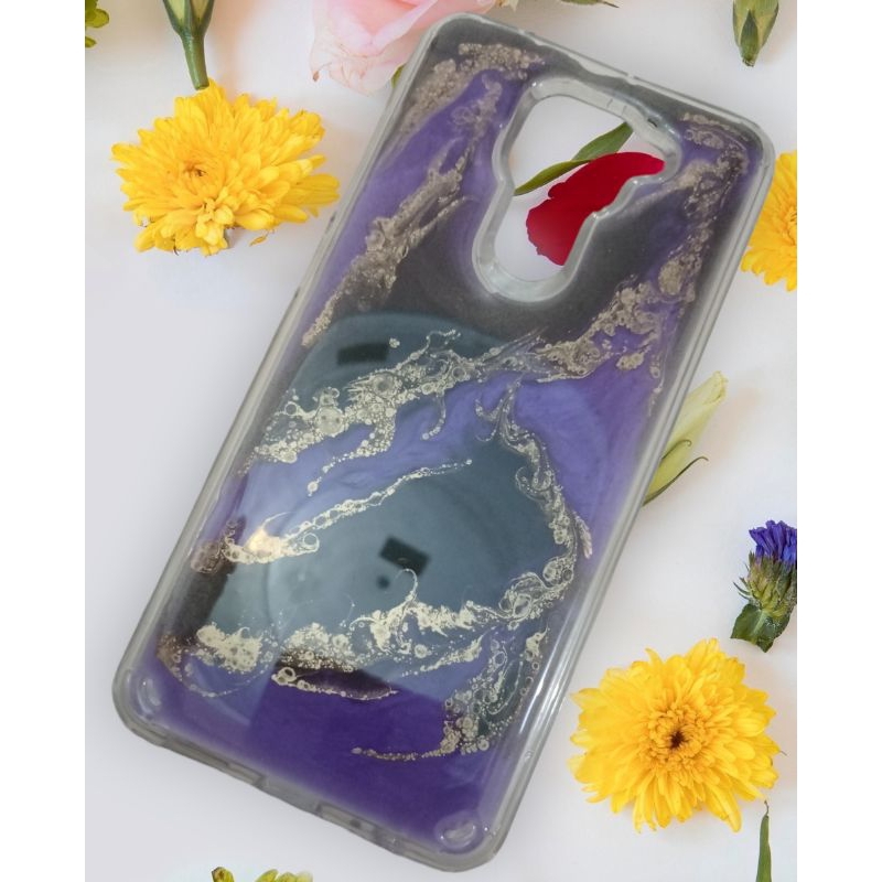 Phone Case Purple Resin Art Custom