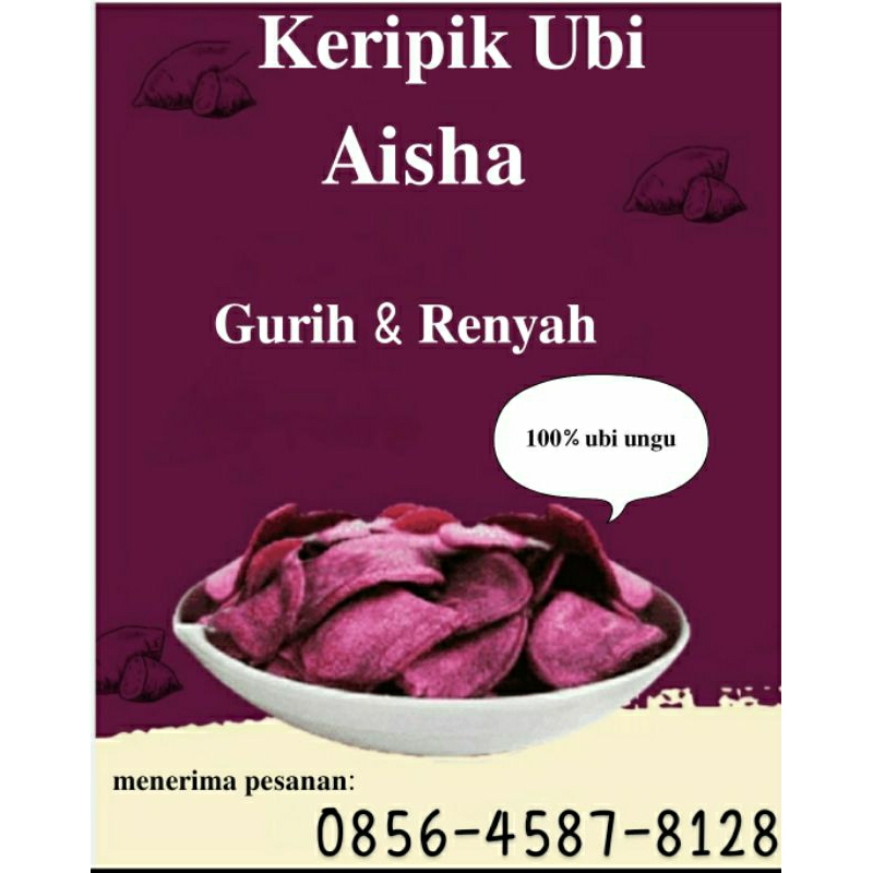 

Aishkeripik ubi ungu 100% ubi ungu renyah dan manis kemasan 150gram