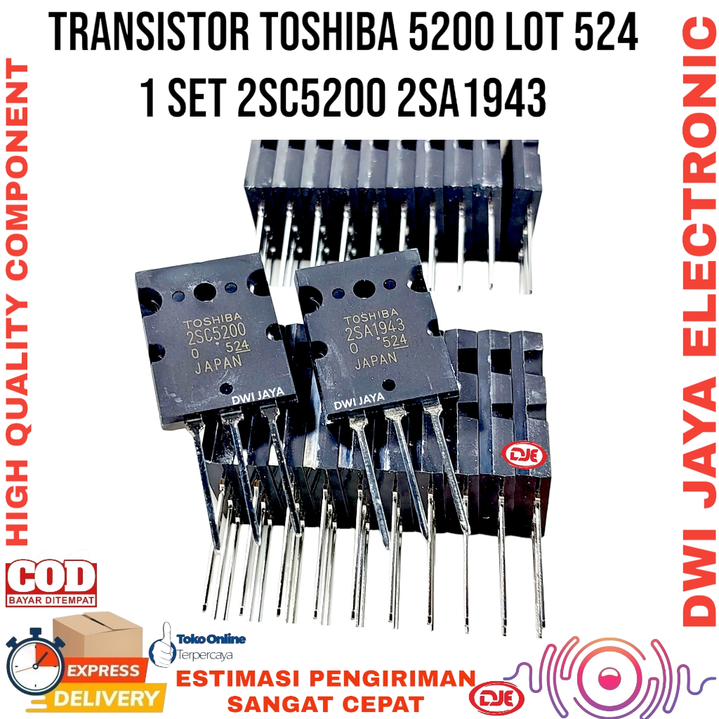 Jlelectro Transistor Tosiba Final 5200 & 1943 Original Lot 524