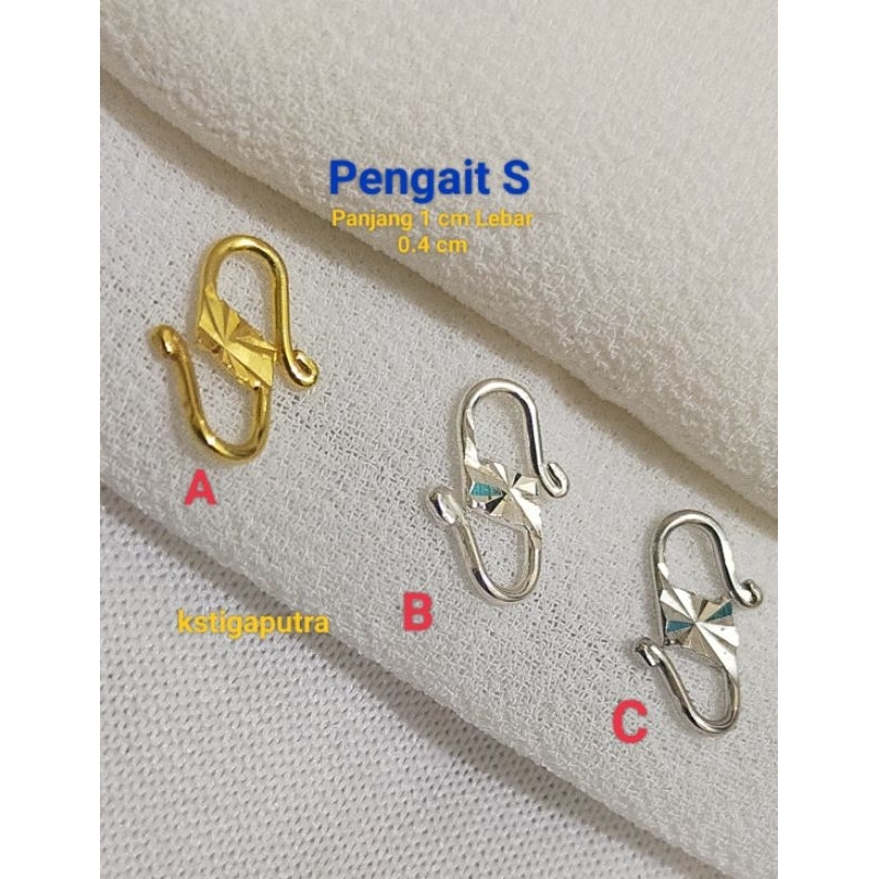 Pengait Kalung dan Gelang S Perak 925 Lapisan Emas 24K