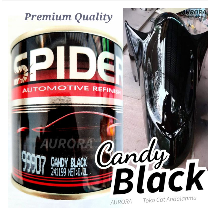 Cat Candy Black SPIDER Candytone Hitam Transparan Cendy Cendyton Sepider Laba Laba Cet Mobil dan Mot