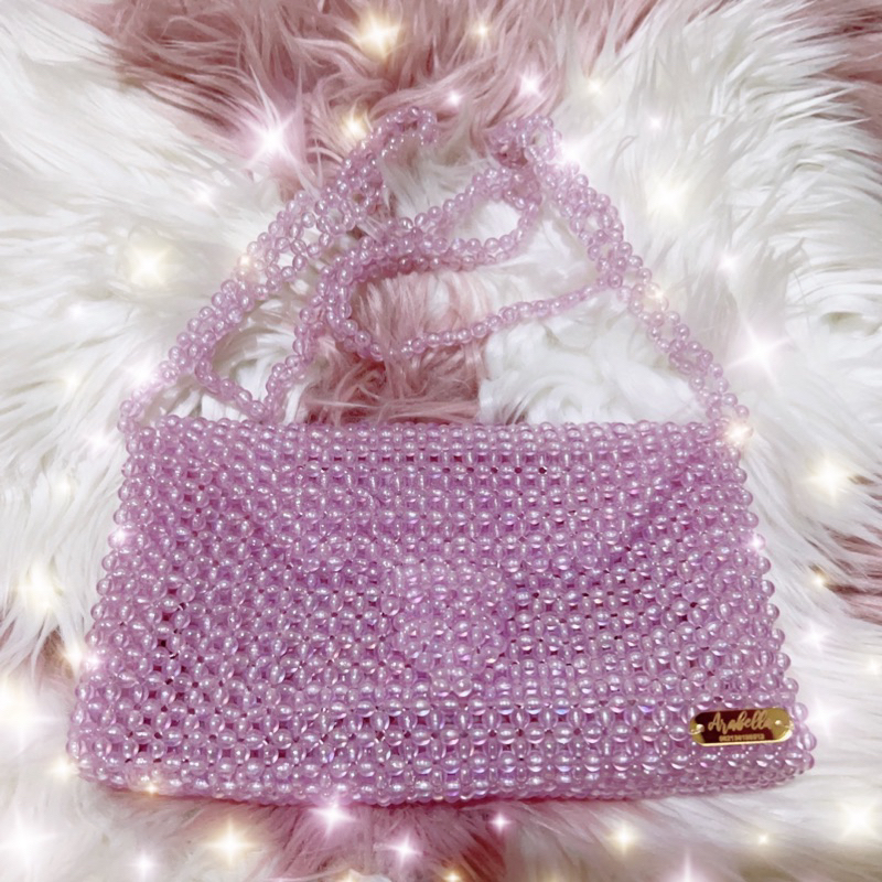 [CHANTIY] Tas Manik Manik Ungu Pastel // Tas Selempang