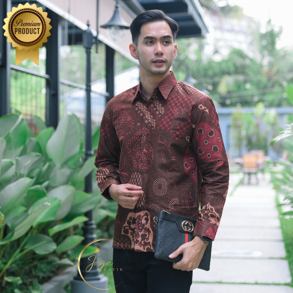 Batik Pria Lengan Panjang Modern batik Pria Lengan Panjang Asli Solo Jawa BJ 3