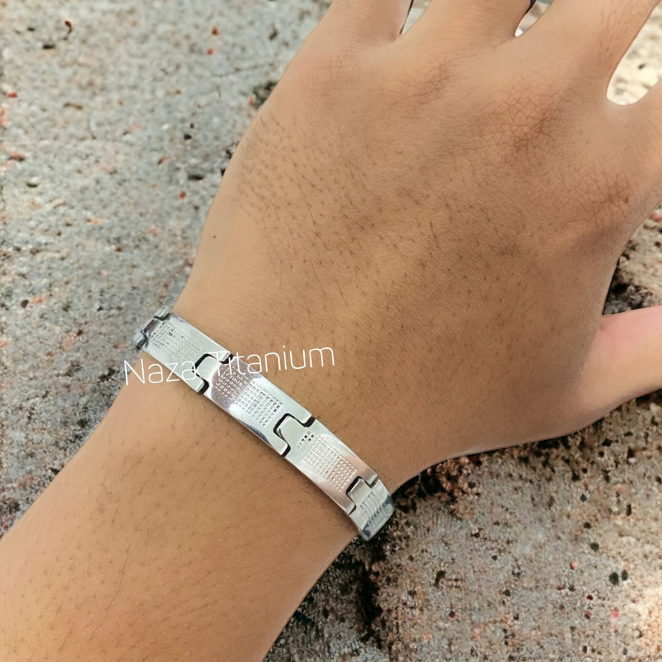 GELANG BESI PUTIH MODEL RANTAI JAM TANGAN GELANG PRIA TERBARU GELANG MODEL JAM BESI STAINLEES STEEL