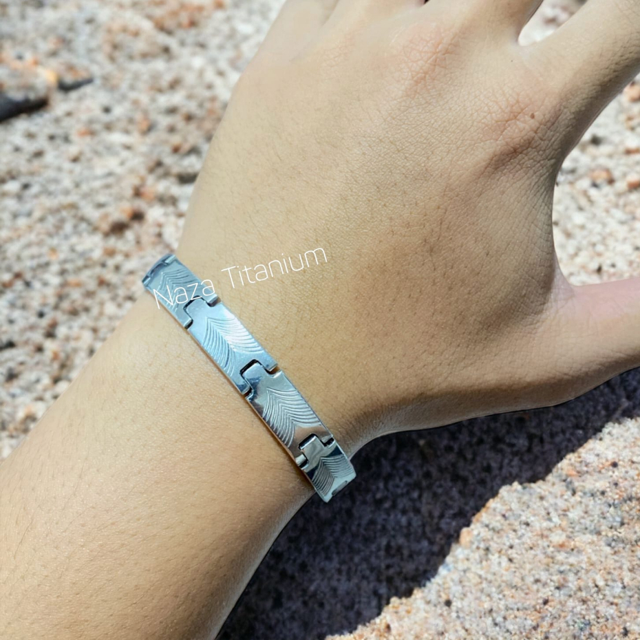 GELANG BESI PUTIH MODEL RANTAI JAM TANGAN GELANG PRIA TERBARU GELANG MODEL JAM BESI STAINLEES STEEL