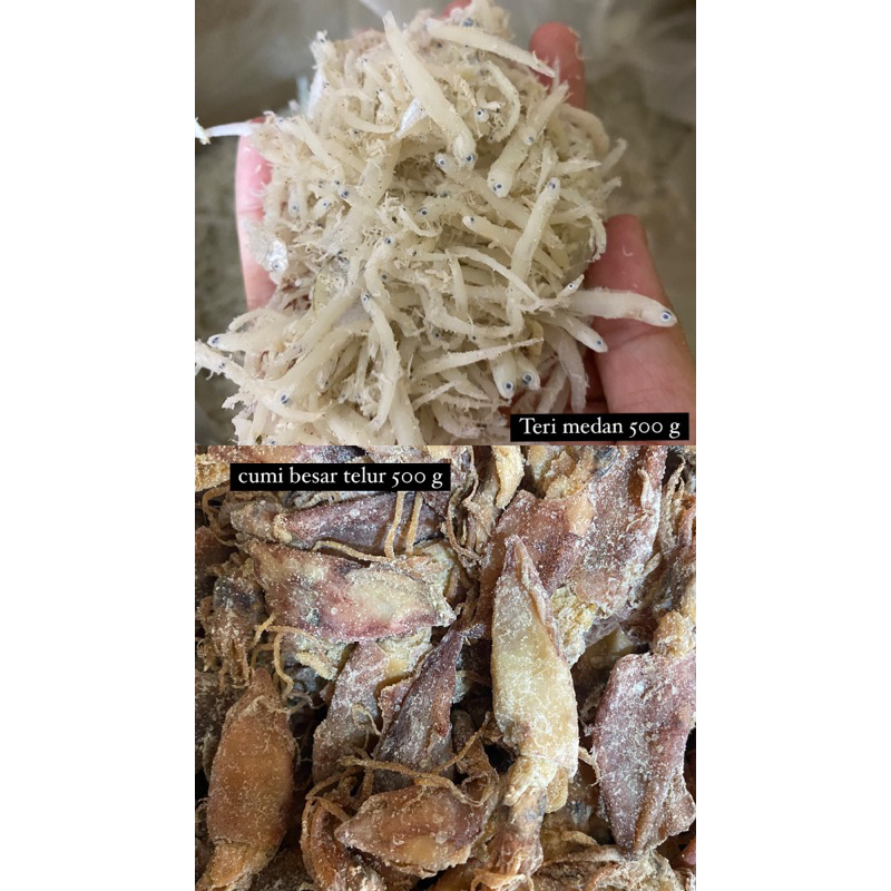 

[BUNDLING] teri medan dan cumi besar telur 500 gram
