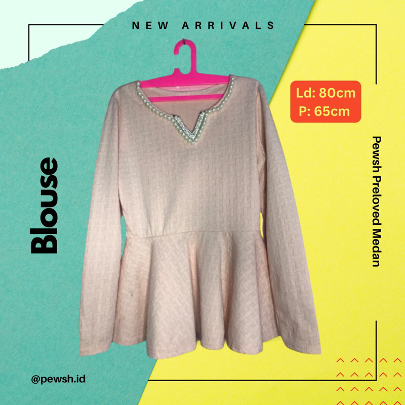 Blouse Preloved / Baju Preloved / Blouse Pink / Blouse Wanita Murah / Blouse Mewah / Kemeja Wanita
