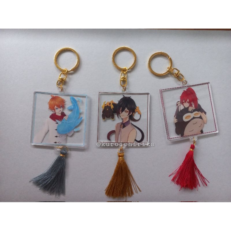 Genshin Impact Acrylic Keychain Zhongli Childe Diluc