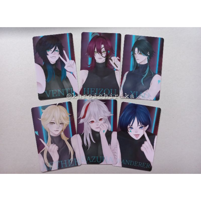 Genshin Impact Photocard Anemo Boys 6REEZE Aether Venti Wanderer Kazuha Xiao Heizou
