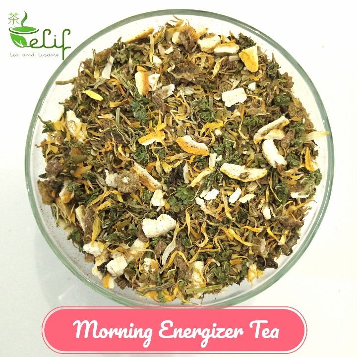 

ELIF TEA Big Pack Morning Energizer Tea : Yerba Mate, Peppermint, Marigold, Dried Lemon