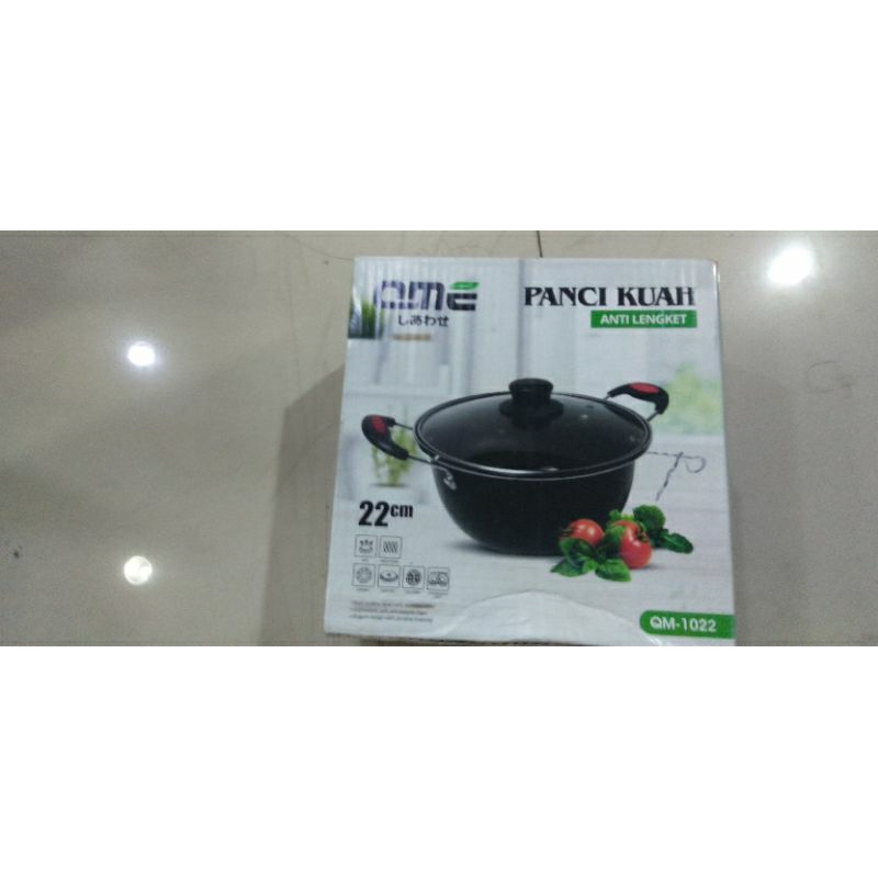 panci kuah 22 cm hitam anti lengket