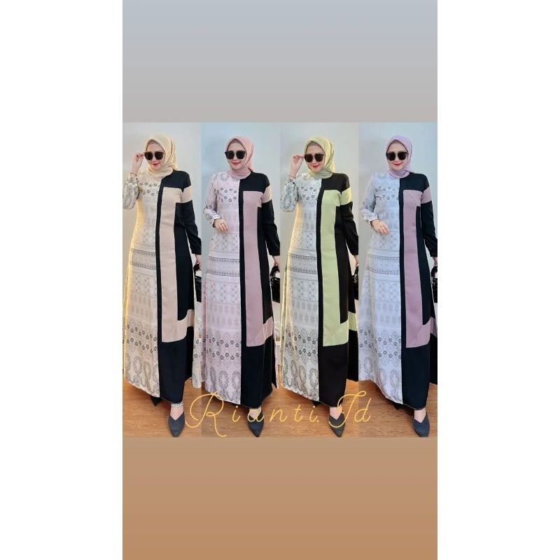 new rianti.id,,,shanum dress gamis pesta/gamis viral/gamis kekinian/gamis santai