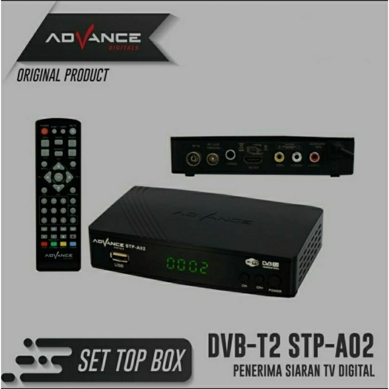 Advance STP-AO2 STB DV3T2 Terrestrial Set Top Box Siaran TV Digital HD
