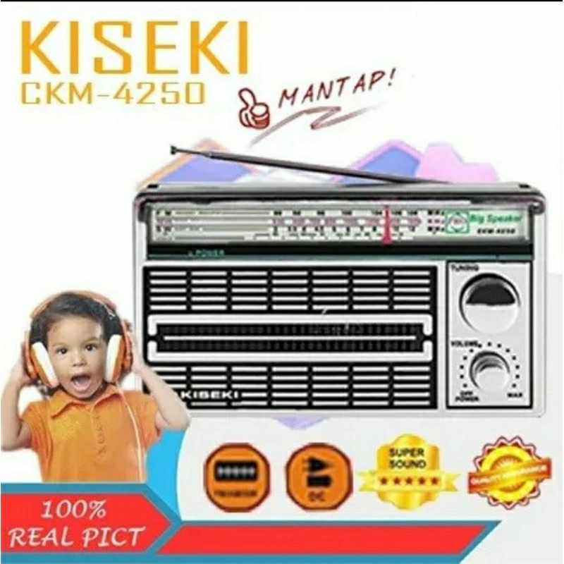 Kiseki CKM-4250 Radio Portable Jadul 3 Band FM-AM-SW
