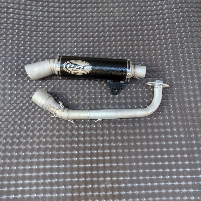 Knalpot Corong Black Coating Sandblas Inlet 38/45/50mm Original DST Muffler Non Kobra knalpot aerox 