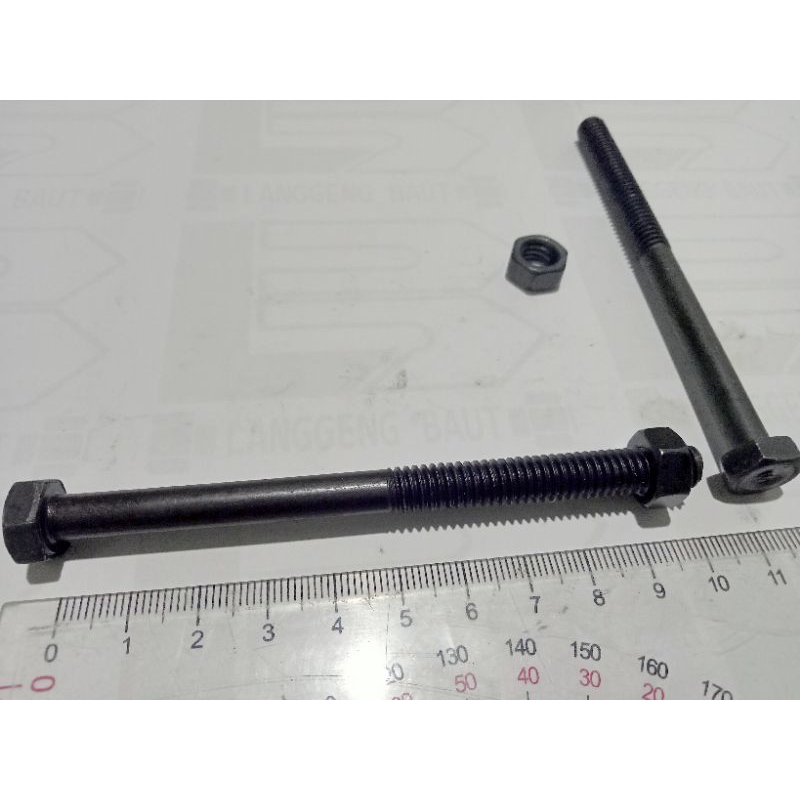 Baut NC 5/16 x 4 / Kunci 12 Panjang 10cm Hitam 5/16x4