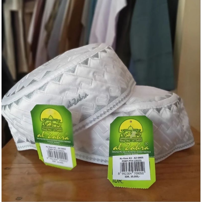 KOPIAH AL ZAHRA PUTIH Madinah Peci haji Al zahra