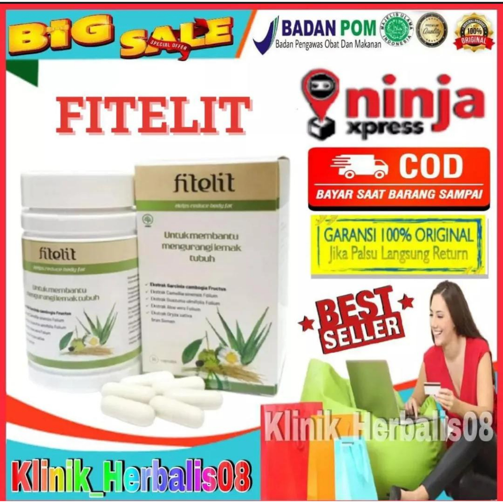 FITELIT Obat Pelangsing Badan Asli Original Bpom Garansi Resmi Pembakar Lemak Secara Alami  Slim By 
