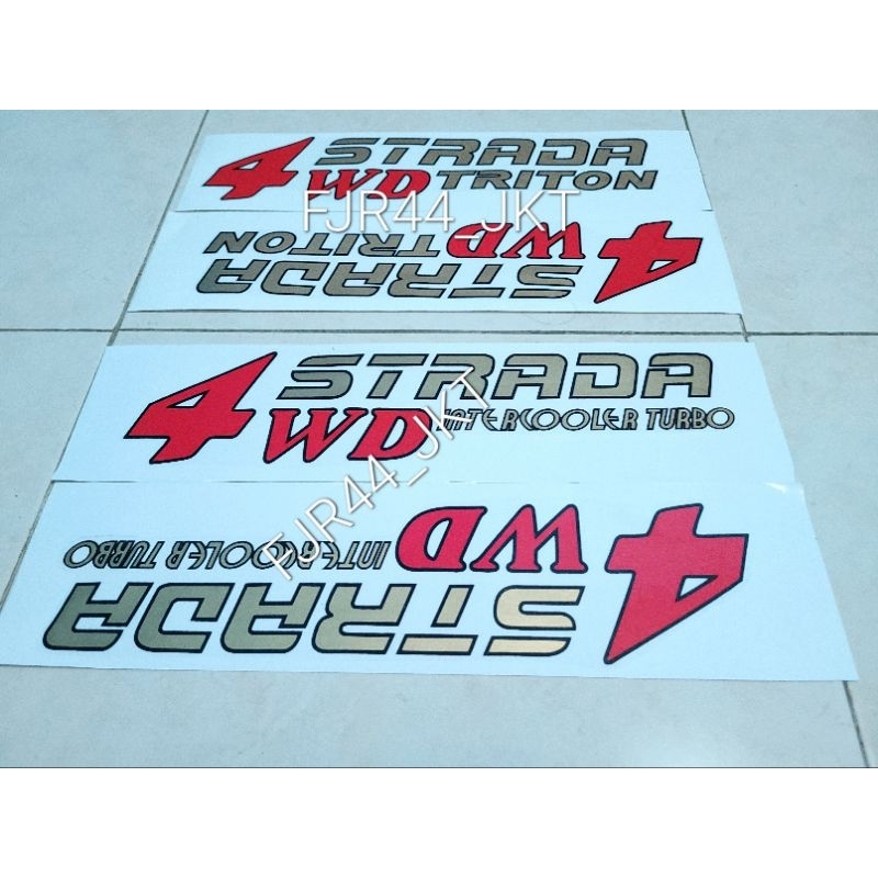 Sticker stiker mitsubishi strada 4wd triton intercooler turbo/ stiker 4wd triton / stiker 4wd interc