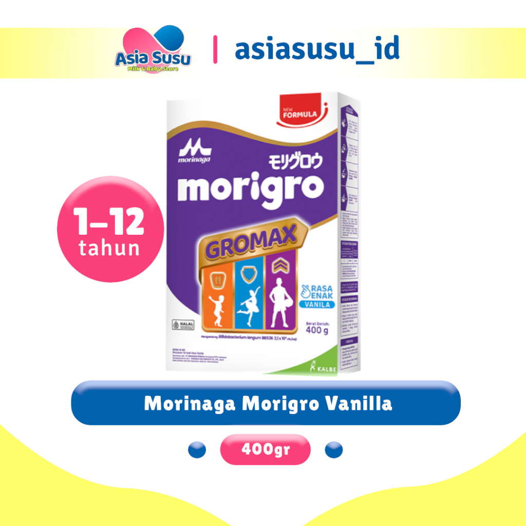 Morigrow Vanilla 400gr - SUSU PENAMBAH BERAT BADAN KALORI TINGGI 400 GR