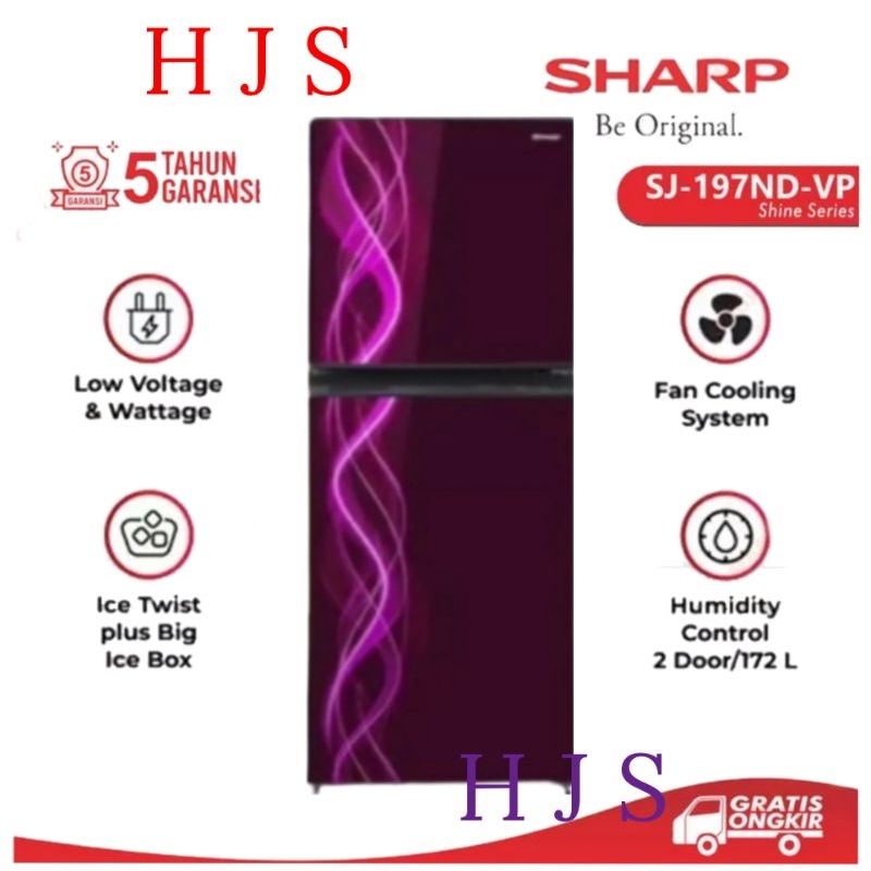 KULKAS SHARP 2 PINTU SJ-197ND - VB/VP/ SJ-197 172L