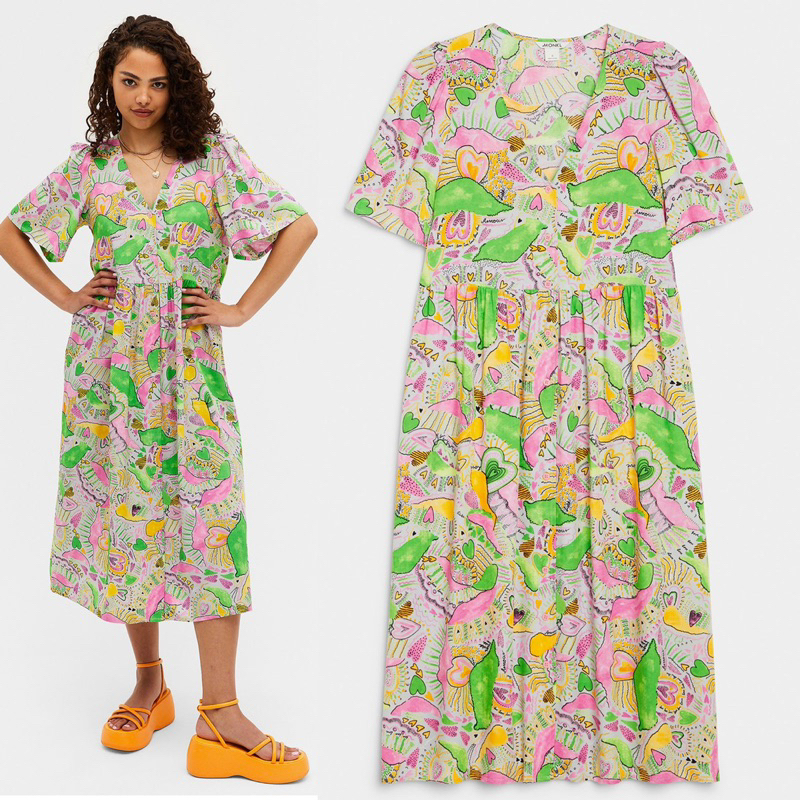 MONKI FLORAL PATTERN DRESS(rak 21-5)