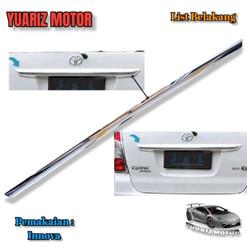 Lis crom tempelan tranglit bagasi belakang innova 2012 original / List Trunk Lid Belakang Innova Ori