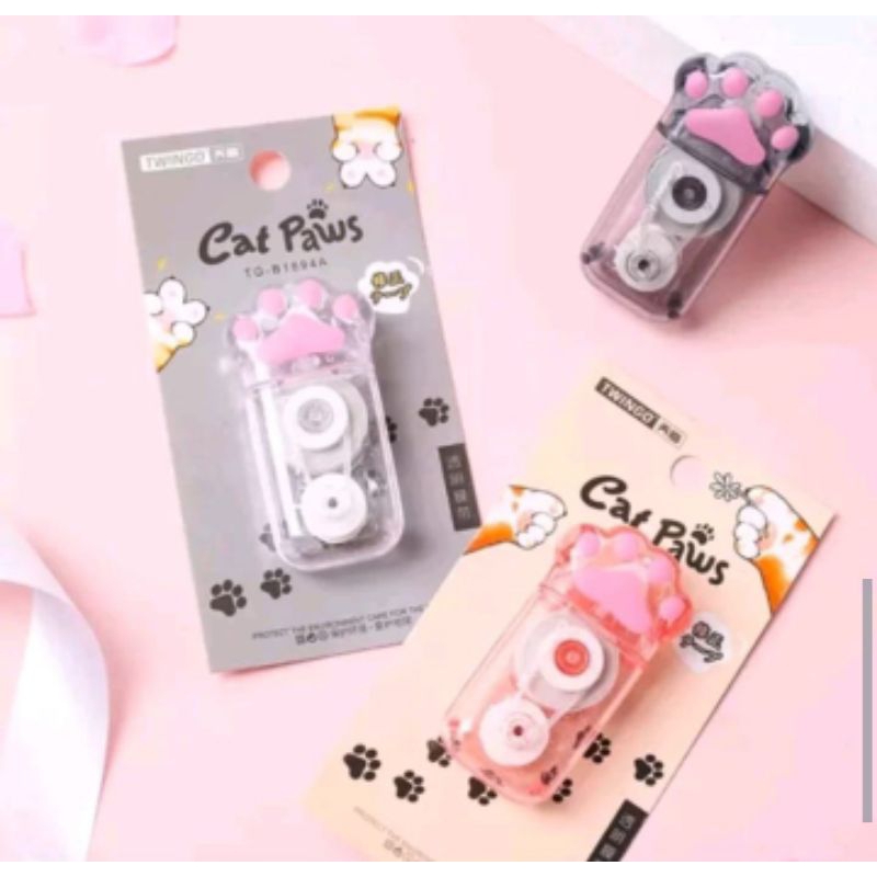 

MS Tip ex pita koreksi bentuk telapak kaki kucing transparan correction tape