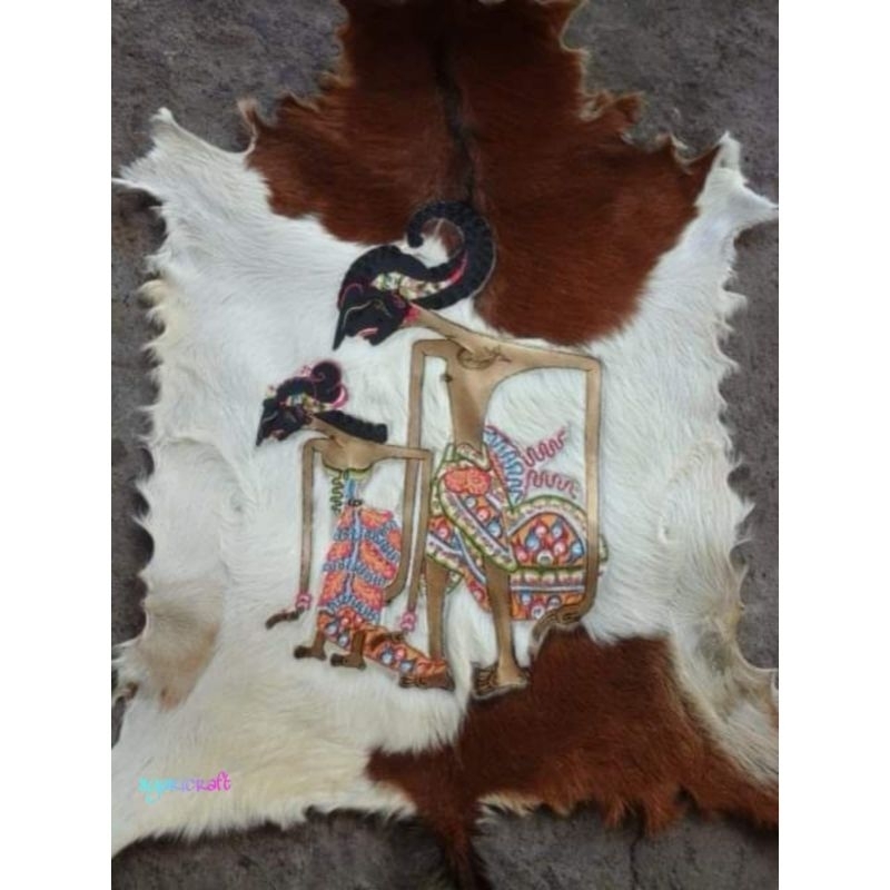 TERMURAHHiasan Dinding wayang Arjuna Srikandi Lukisan Lembaran Kulit Kambing