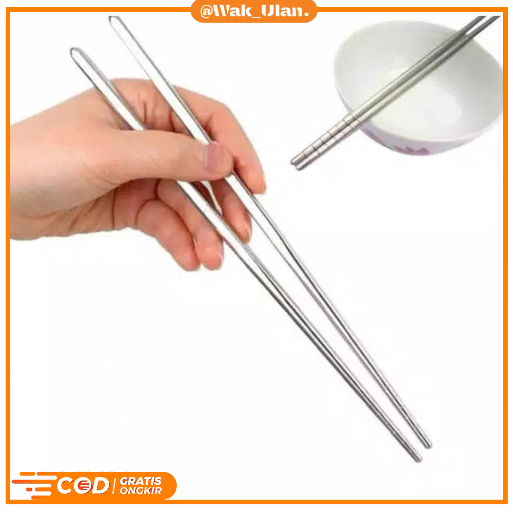 Sumpit Stainless Steel Sepasang Sumpit Stainless Tahan Karat Sumpit Stainless Polos Sumpit Stainless