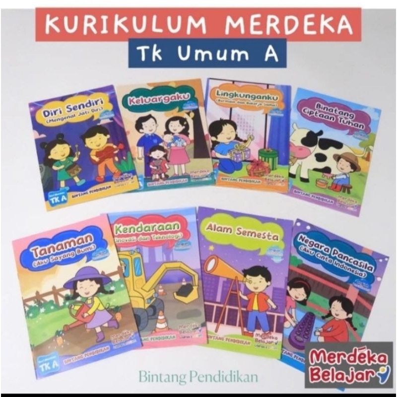 satu paket buku TK A untuk usia 4-5 tahun penerbit bintang pendidikan