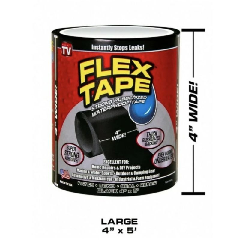 Flex Tape Lakban Khusus Anti Bocor Magic Tape Tebal Anti Air Lakban Hitam