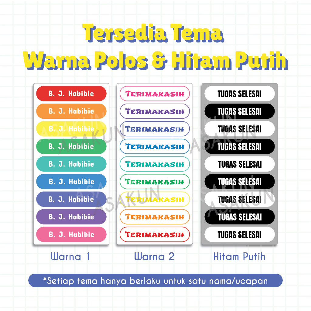 

Stiker nama polos kustom isi 90pcs, label nama kustome, Waterproof Tahan Air, label untuk pensil,label botol,tempat pensil, toples pelastik,peralatan sekolah,imut,murah,trendy,anak