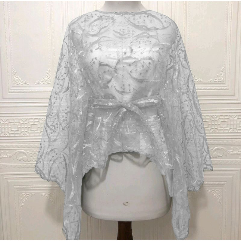 OUTER CAPE PITA BRUKAT TILE MUSLIM/ OUTER TILE MUTIARA/ CARDIGAN MUSLIM/ LUARAN PAKAIAN MUSLIM FIT T