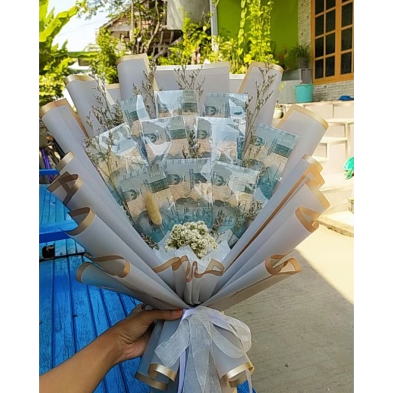 Buket uang dua ribuan 10 lembar