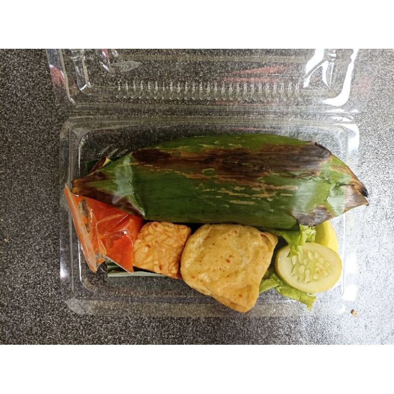 

Nasi bakar + tahu tempe