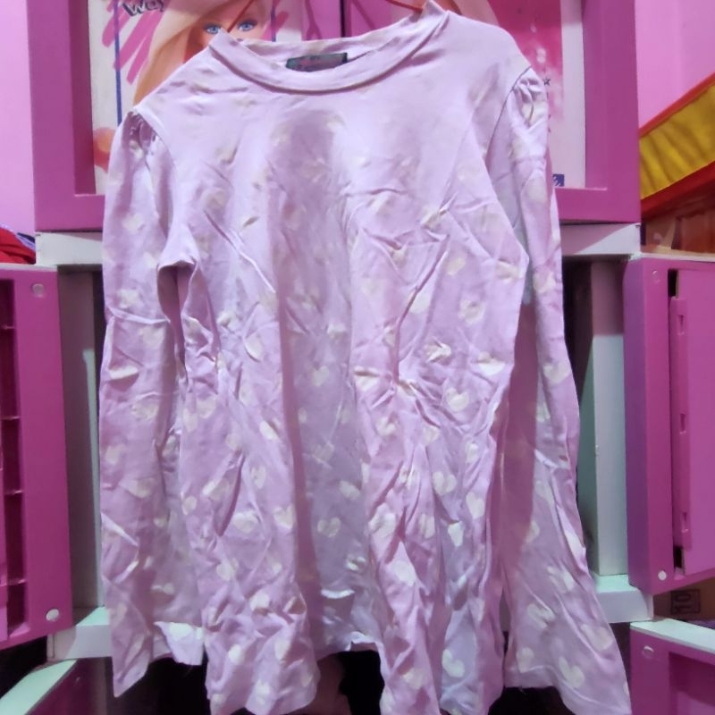 kaos wanita panjang lilac