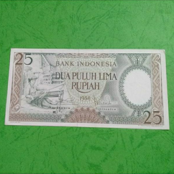 25 Rupiah 1958 VF Asli