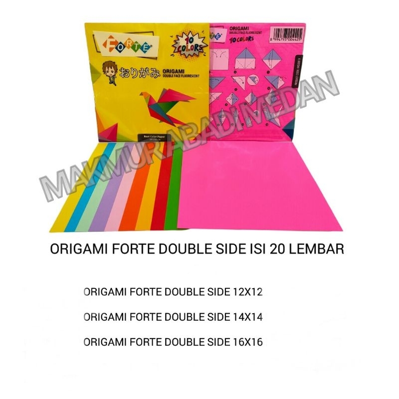 

Origami Forte Double Side 12x12 14x14 16x16/Kertas Warna Lipat 2 Sisi Forte/Kertas Origami Lipat Warna Warni