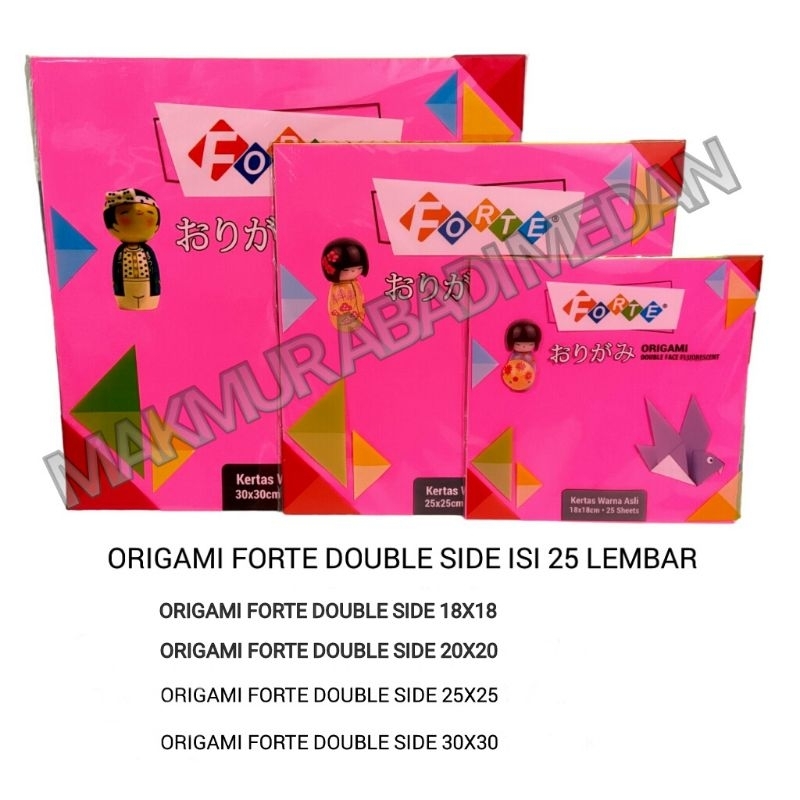 

Origami Forte Double Side 18x18 20x20 25x25 30x30/Kertas Warna Lipat 2 Sisi Forte/Kertas Origami Lipat Warna Warni