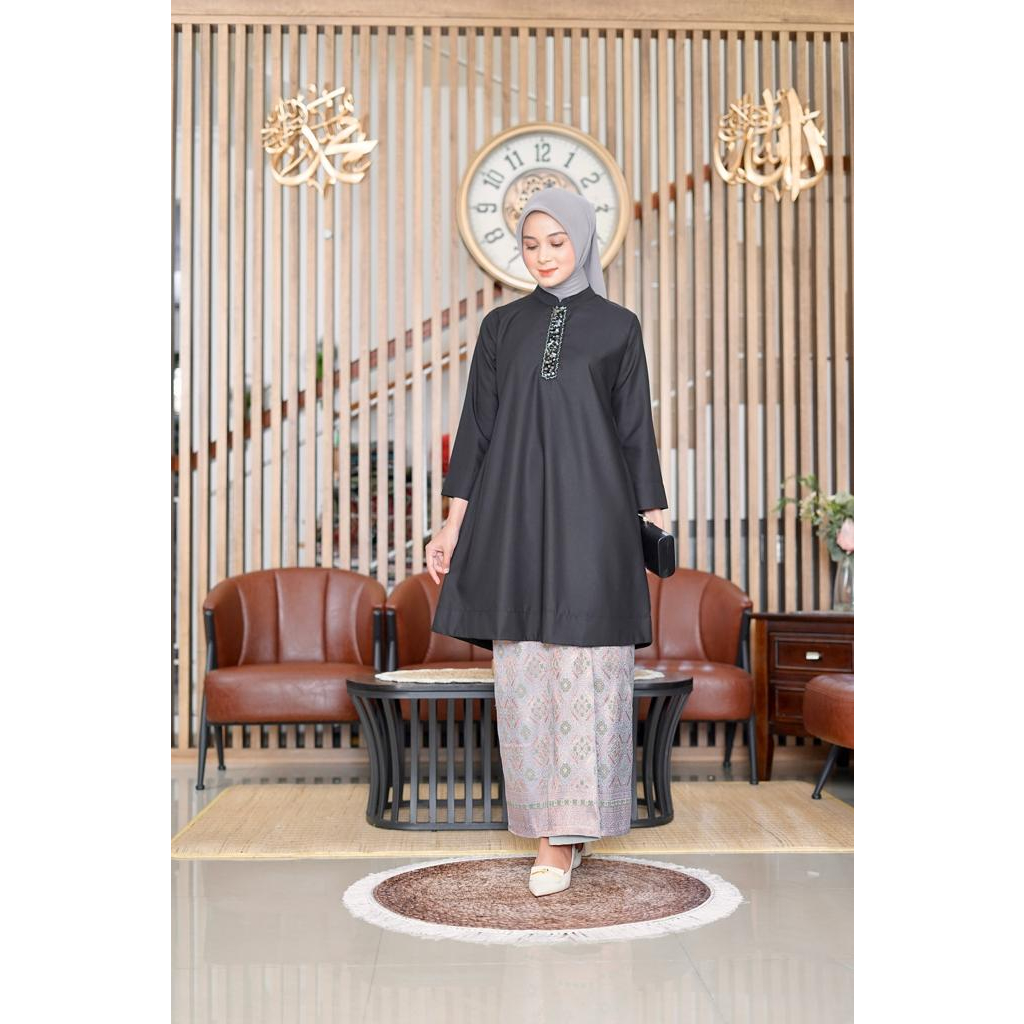 Kamari Tunik pesta wanita batu payet katun toyobo fodu premium