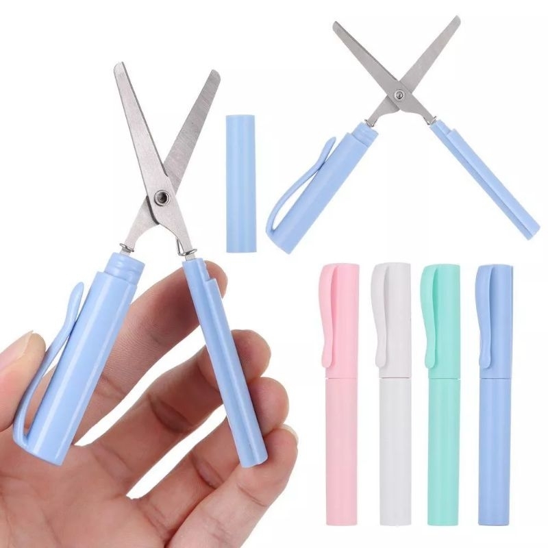 

Gunting Kertas Aesthetic Lipat Portable Scissors Gunting Portabel Warna Pink Biru Hijau / Gunting Pena /Gunting Unik