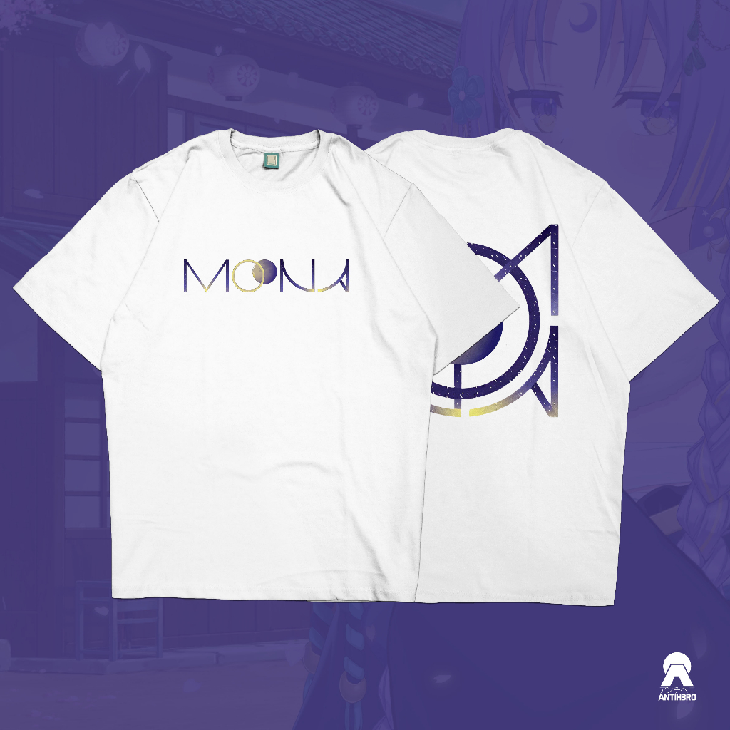 Moona Hoshinoa Area 15 Dewi Bulan Holo ID Hololive Indonesia Kaos Anime Vtuber T-Shirt Antihero Clot