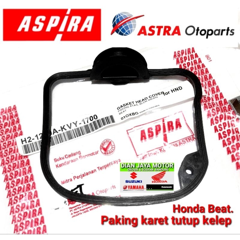 Paking Karet tutup kelep ASPIRA KVY Honda Beat scoopy karbu H2-1249A-KVY-1700 Ori astra aspira 100%