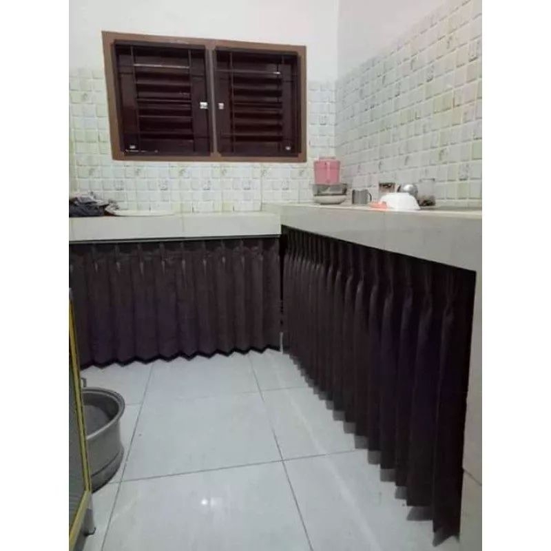 Gorden Meja kompor Gorden kolong dapur Gorden penutup kolong meja  gorden meja kompor Tirai Hordeng 