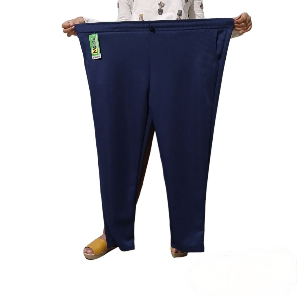 Celana Baggy Pants Wanita Jumbo Knit Moris Fashion