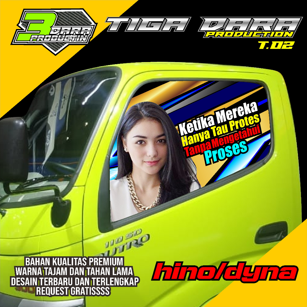 STIKER ONE WAY KACA SAMPING TRUK HINO DUTRO,TOYOTA DYNA STIKER KACA TRUK HINO DUTRO KODE 01