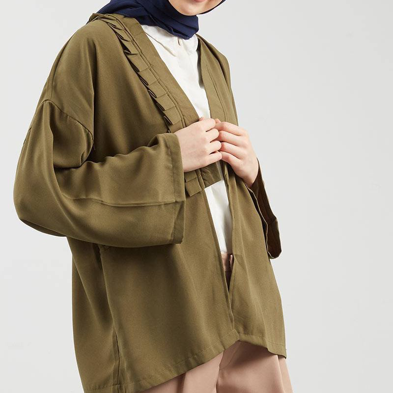 havva hijau army outer cardigan